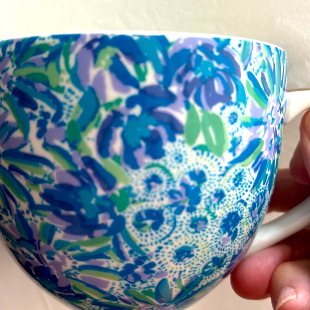Lilly Pulitzer Gold Handle Ceramic Coffee Cups